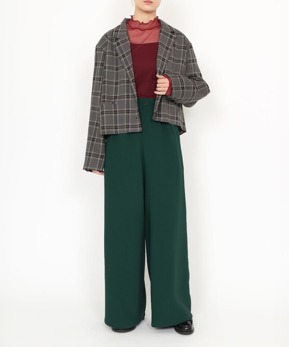 チェックショートジャケット