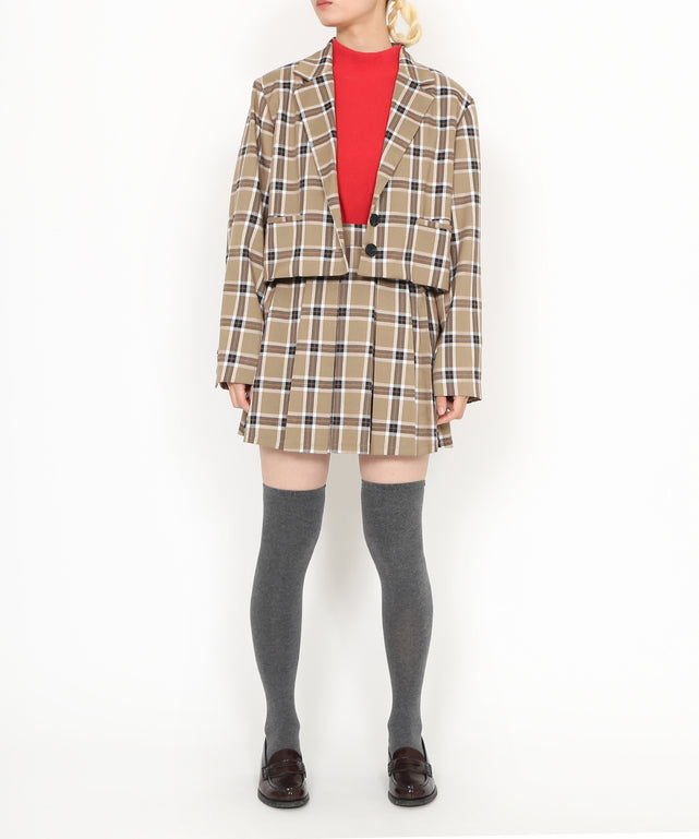 チェックショートジャケット