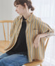 キャンブリックボイルオーバー半袖シャツ/model:167cm 着用サイズ:F