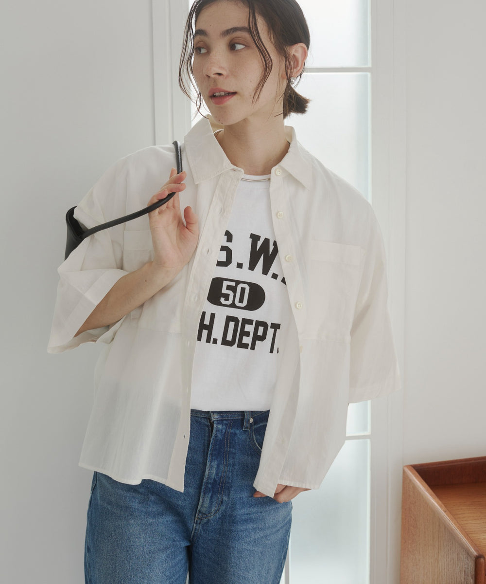 キャンブリックボイルオーバー半袖シャツ
