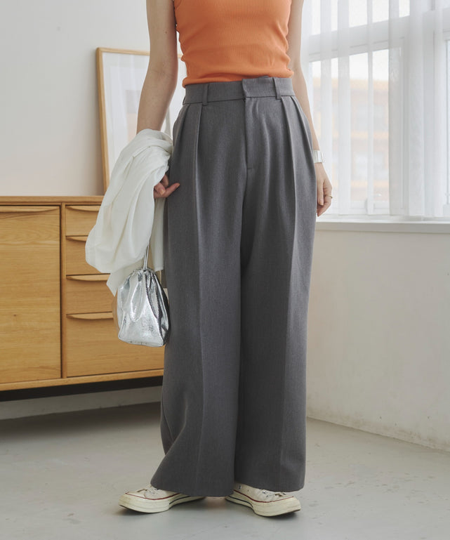 ２タックワイドスラックス/model:168cm 着用サイズ:M
