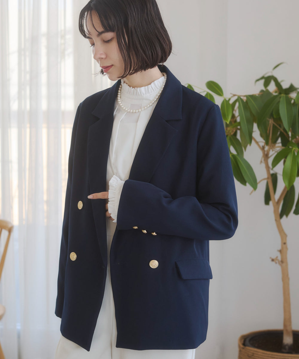 金ボタンダブルブレザージャケット