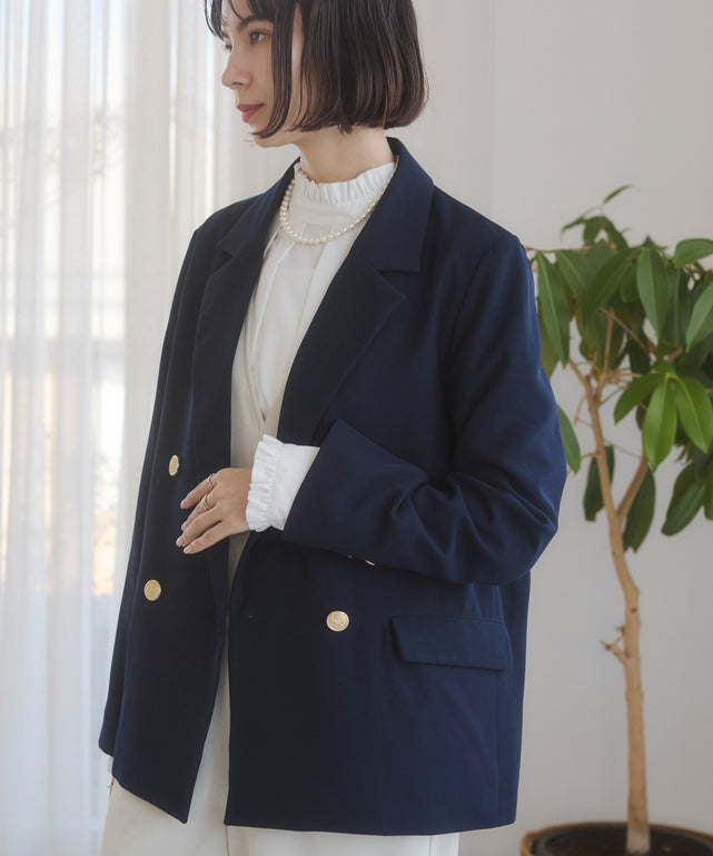 金ボタンダブルブレザージャケット