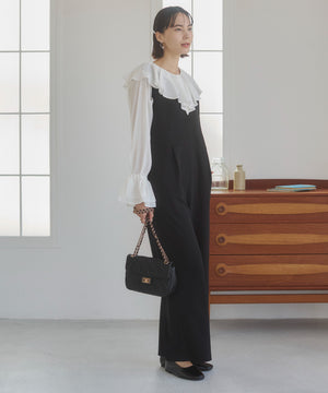 Vネックオールインワン