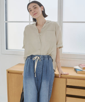 接触冷感開襟シャツ