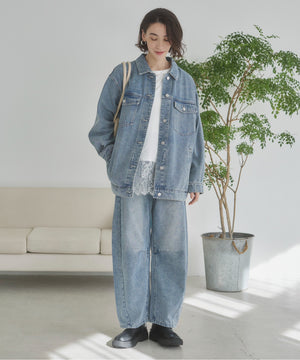 バレルレッグデニムパンツ