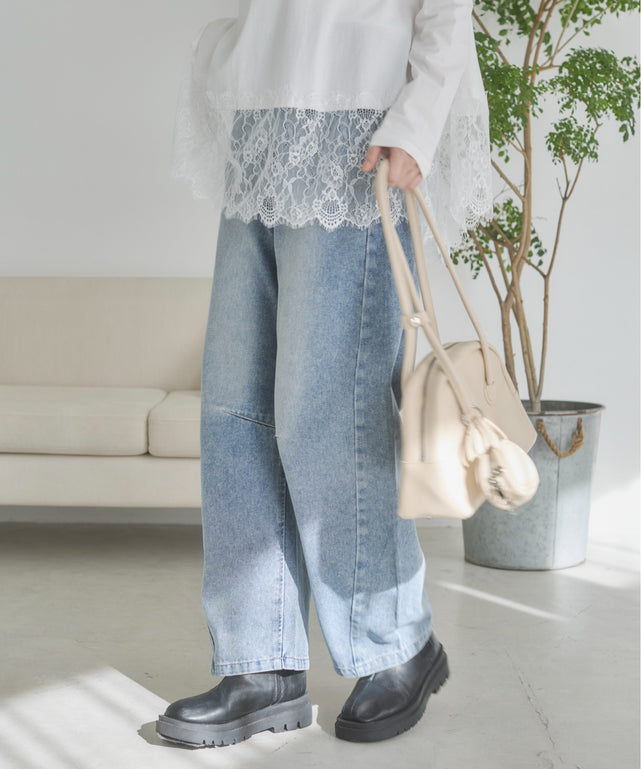 バレルレッグデニムパンツ