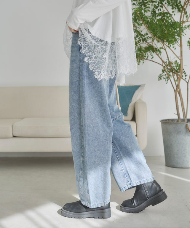 バレルレッグデニムパンツ