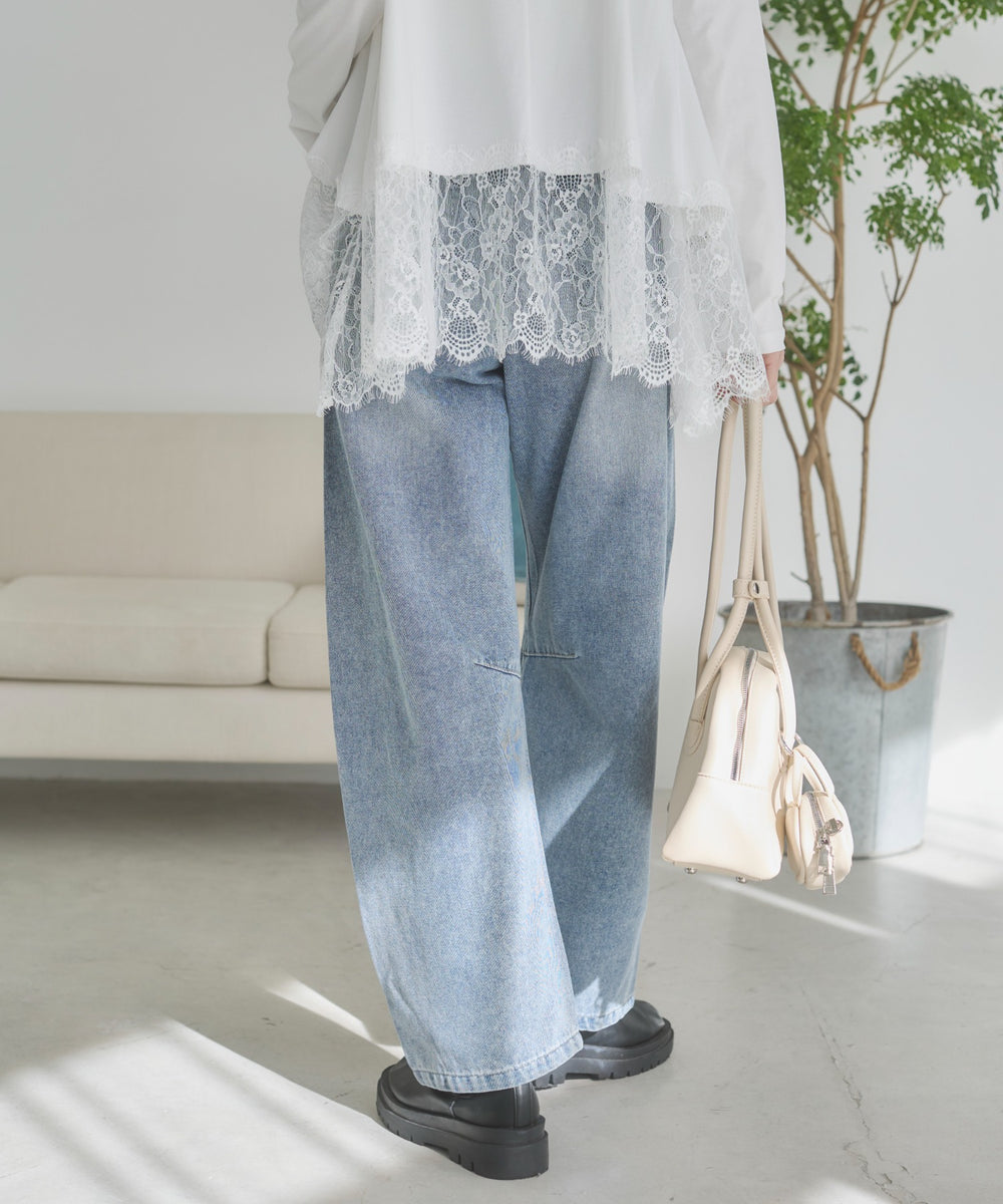 バレルレッグデニムパンツ