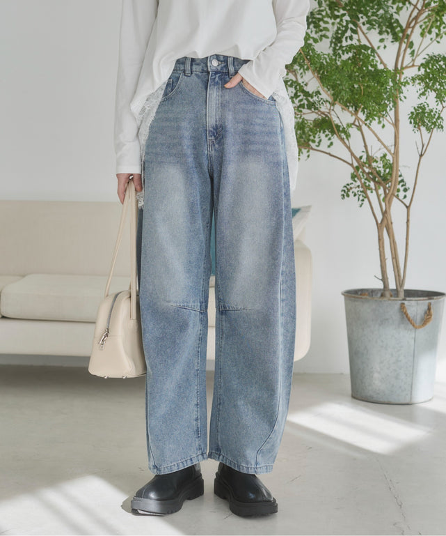 バレルレッグデニムパンツ