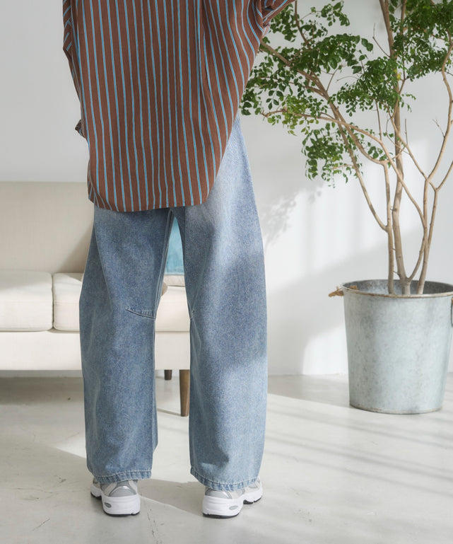 バレルレッグデニムパンツ
