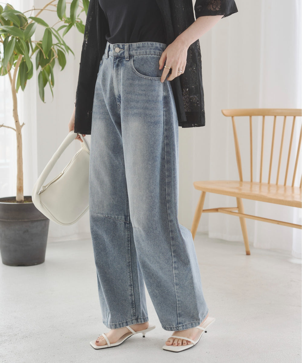 バレルレッグデニムパンツ
