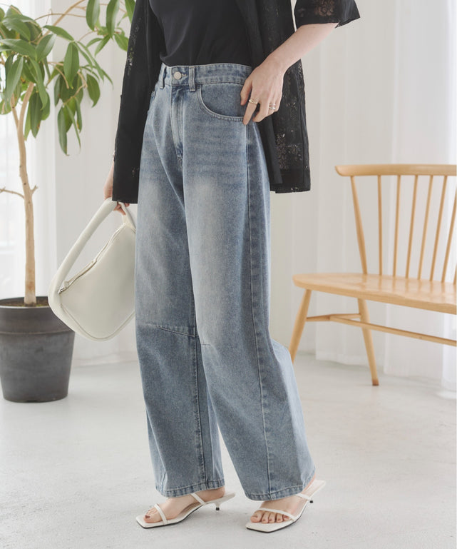 バレルレッグデニムパンツ
