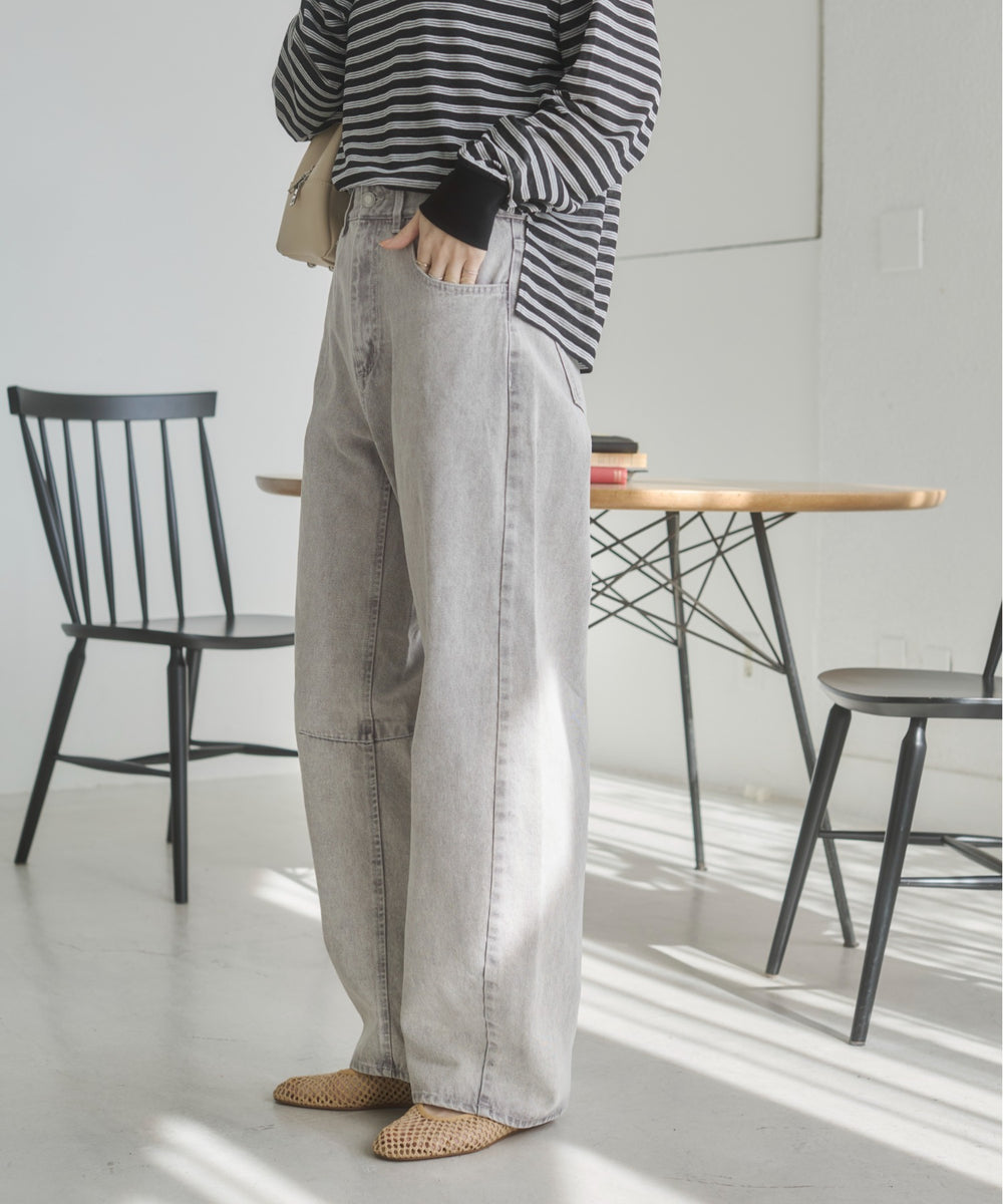バレルレッグデニムパンツ