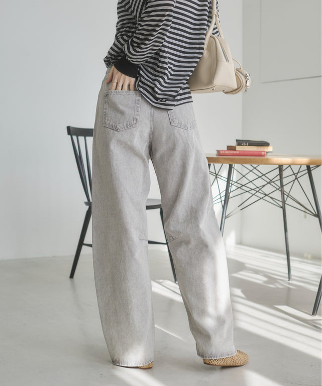 バレルレッグデニムパンツ