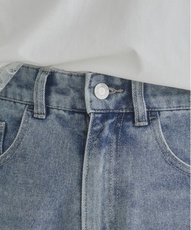 バレルレッグデニムパンツ