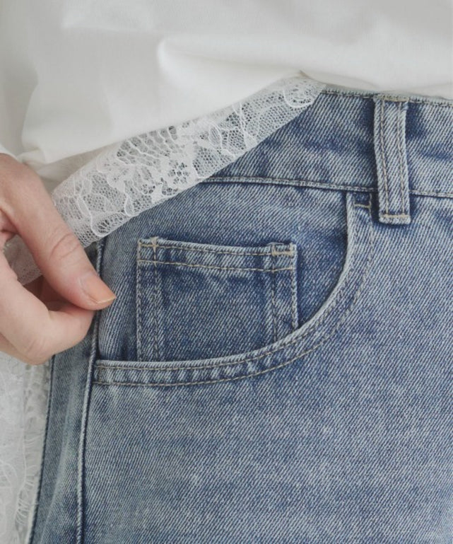 バレルレッグデニムパンツ