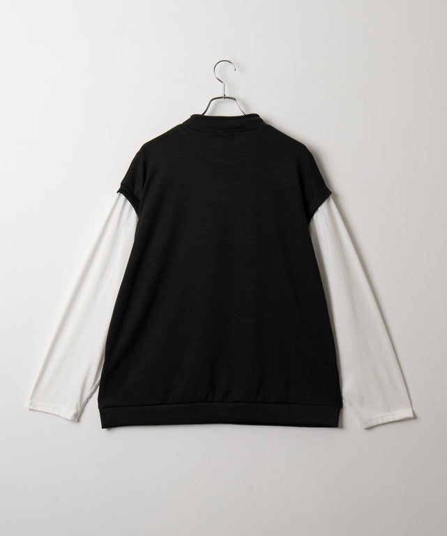 フェイクレイヤードモックネックベストT（LS）