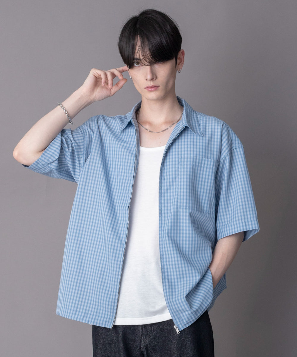 ブルーチェック1 モデル：180cm L着用