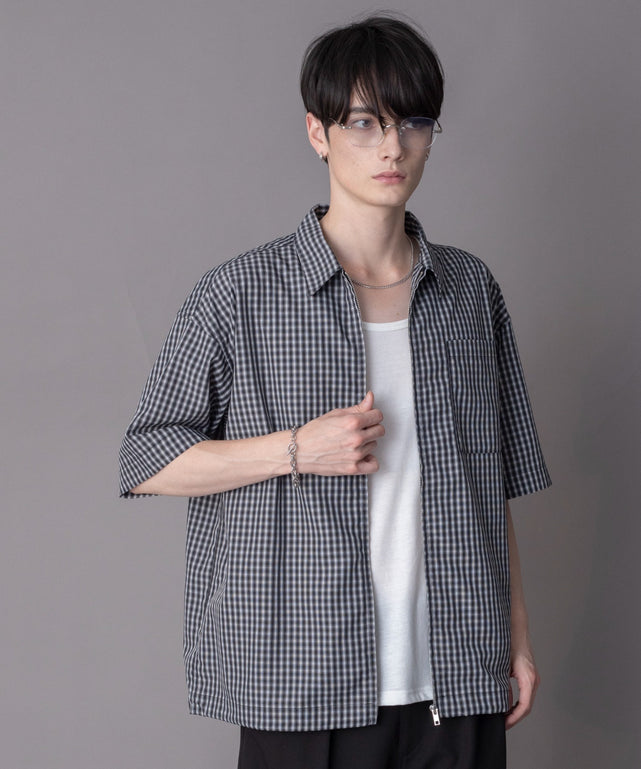 ブラックチェック1 モデル：180cm L着用