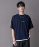 ワンポイントフェイクレイヤードT（SS）/ネイビー モデル：180cm L着用