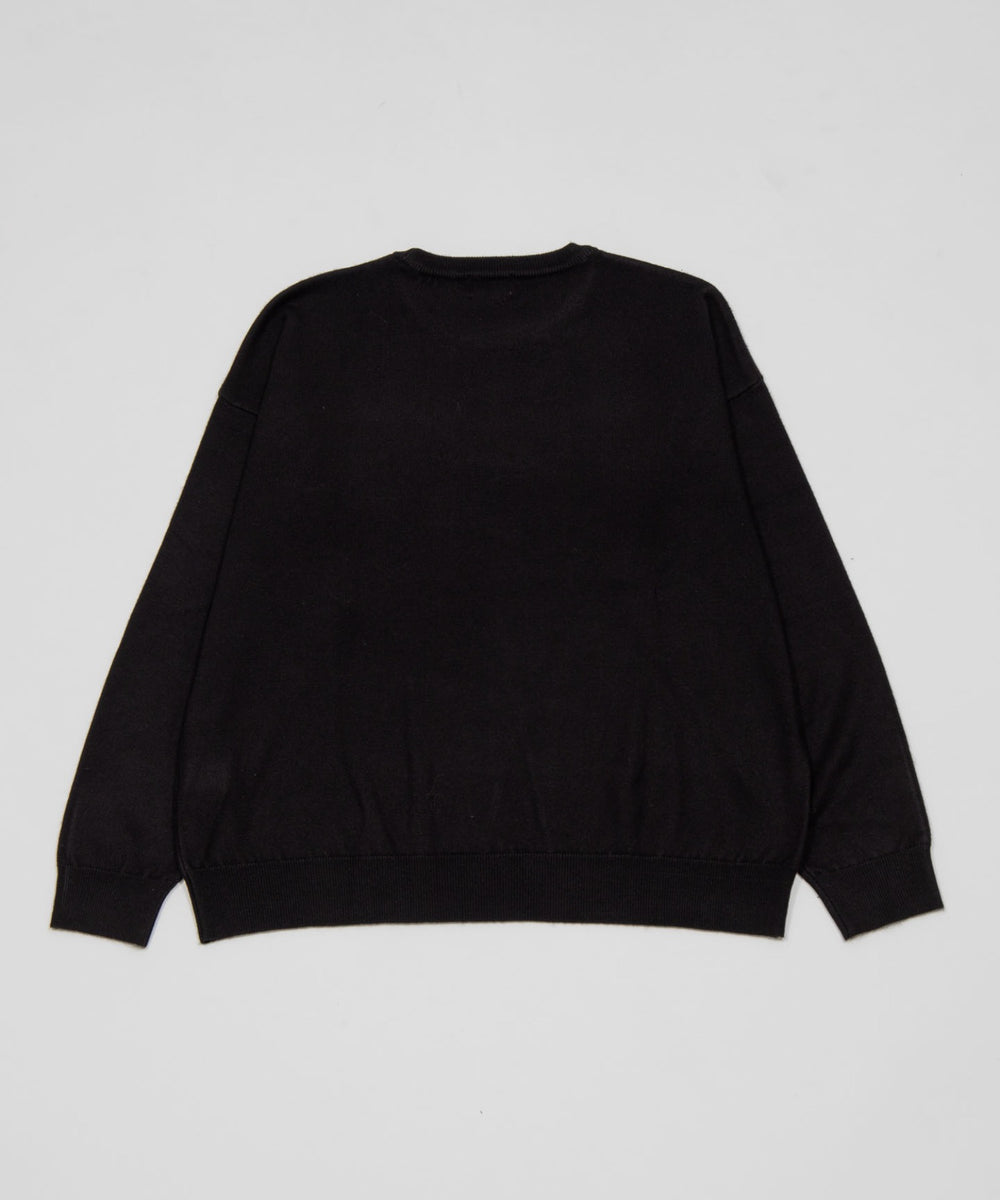 アクセ付きワンポイントニットプルオーバー（LS）