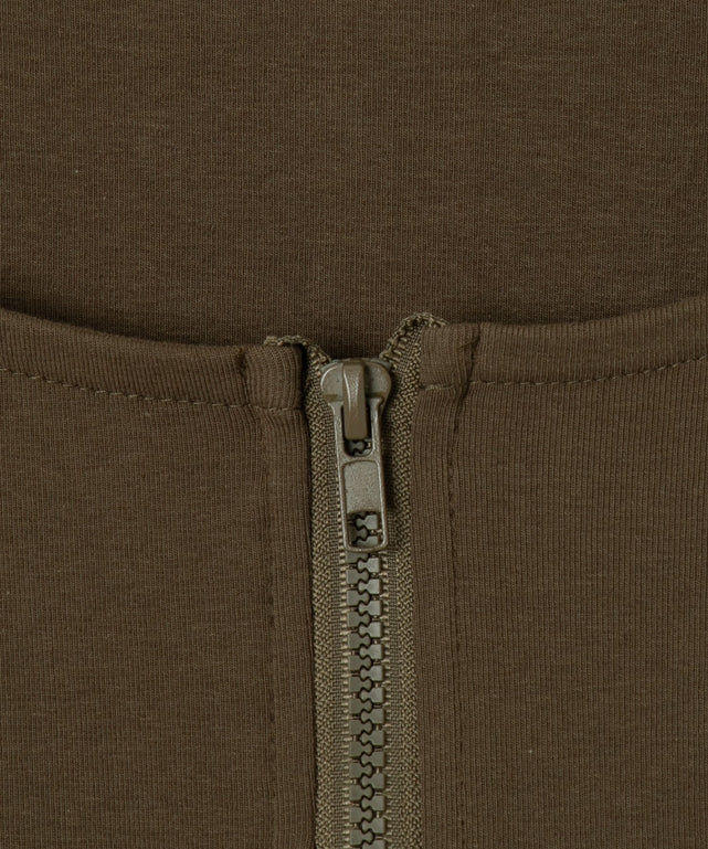 WジップカーブヘムスリーブロンT