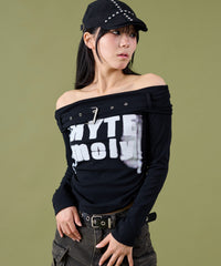 ベルトロゴオフショルTOP