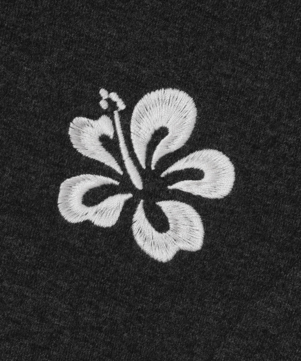 ハイビスカス刺繍パーカー