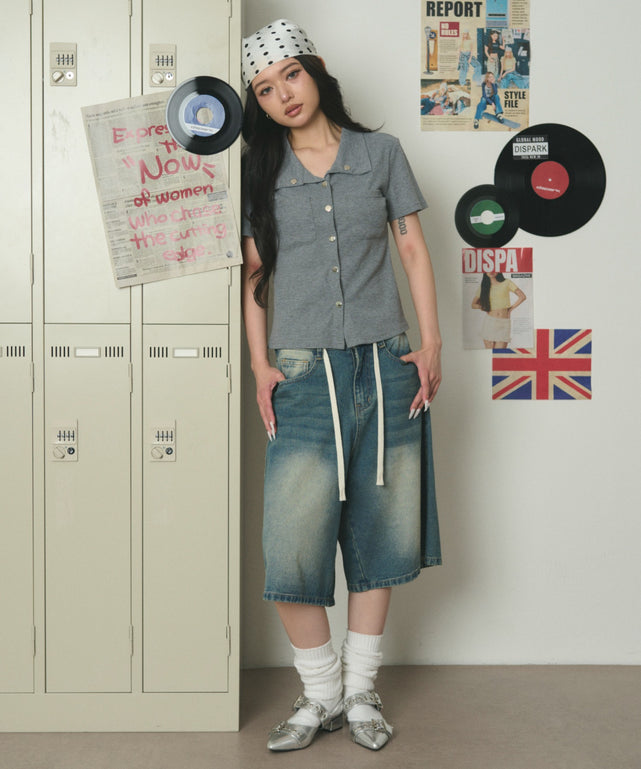 デニム中濃 モデル：163cm S着用