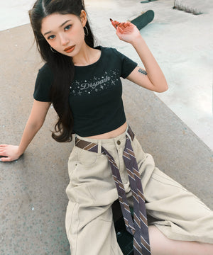 タイ付きデザインバレルデニム