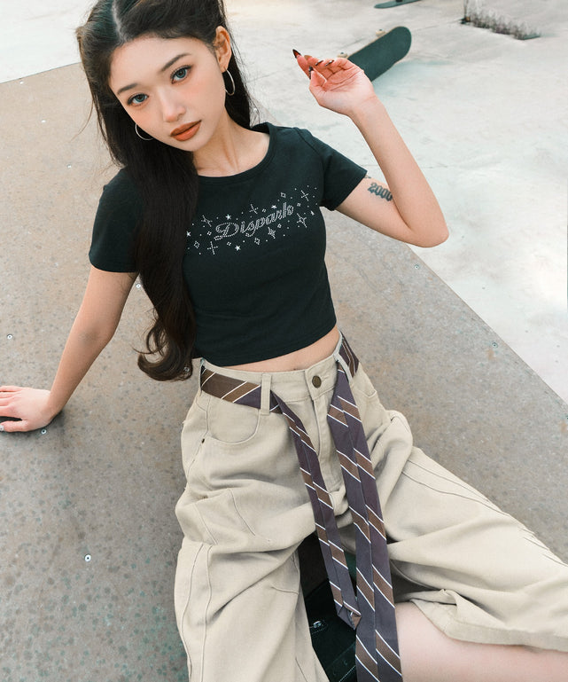 タイ付きデザインバレルデニム