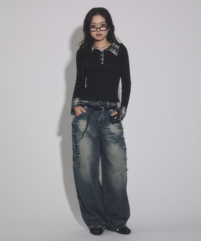 デニム中濃 モデル：163cm S着用
