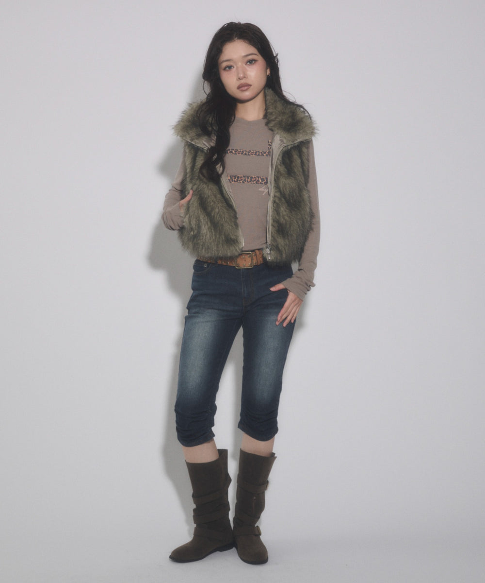 デニム中濃加工 モデル：163cm F着用