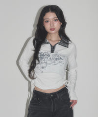 チェックカラーデザインLS Tシャツ