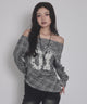 チェックナンバリングシアートップ/チャコール モデル：163cm F着用
