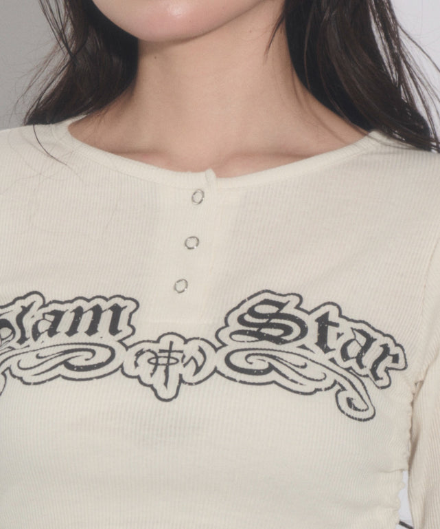 GlamStarヘンリーネックトップ