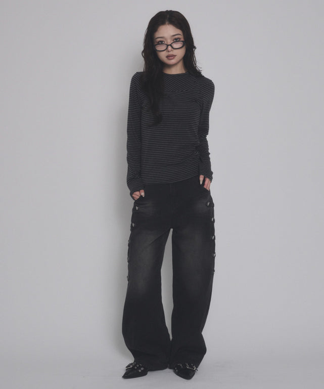 グレーボーダー モデル：163cm F着用