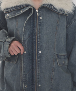 インサイドFファーデニムブルゾン