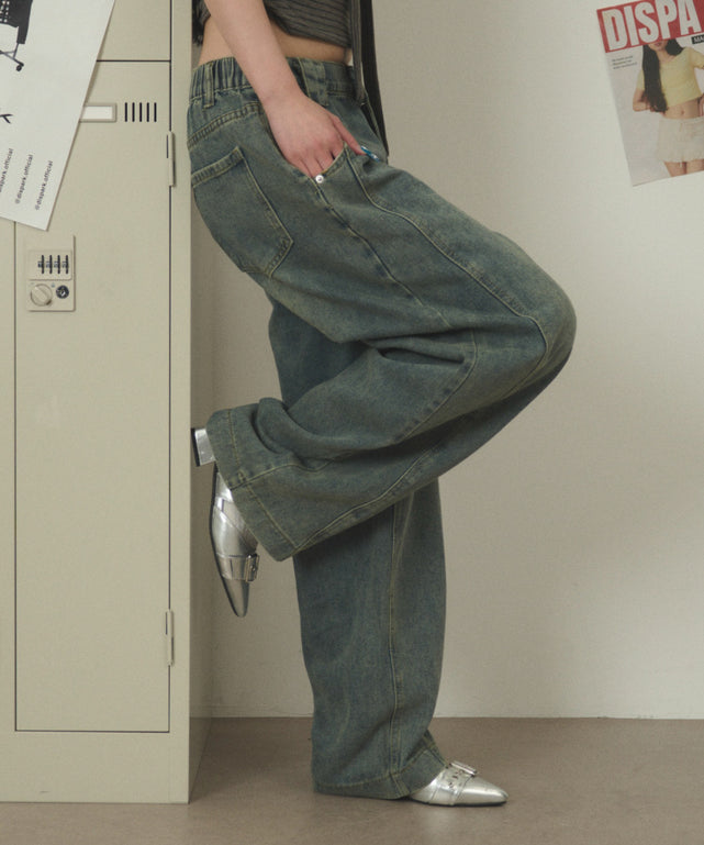 デニム中濃 モデル：163cm F着用
