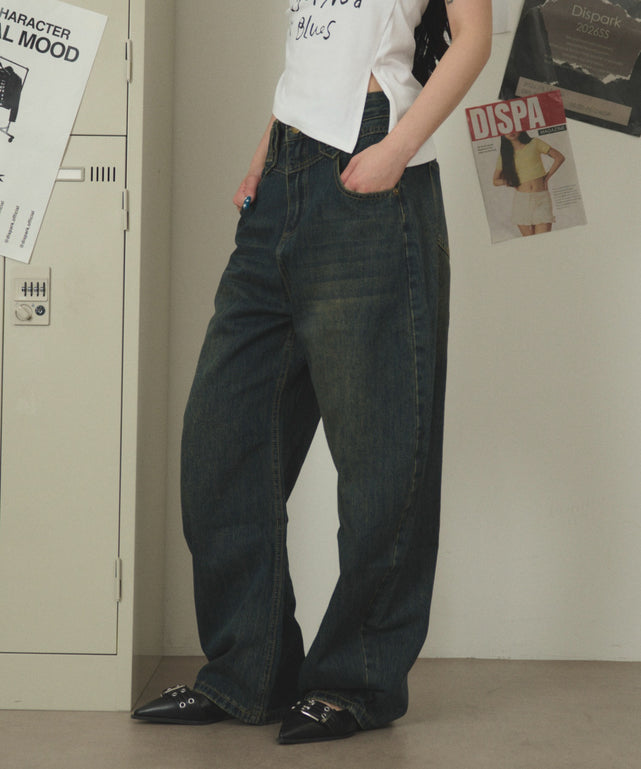 デニム中濃 モデル：163cm F着用