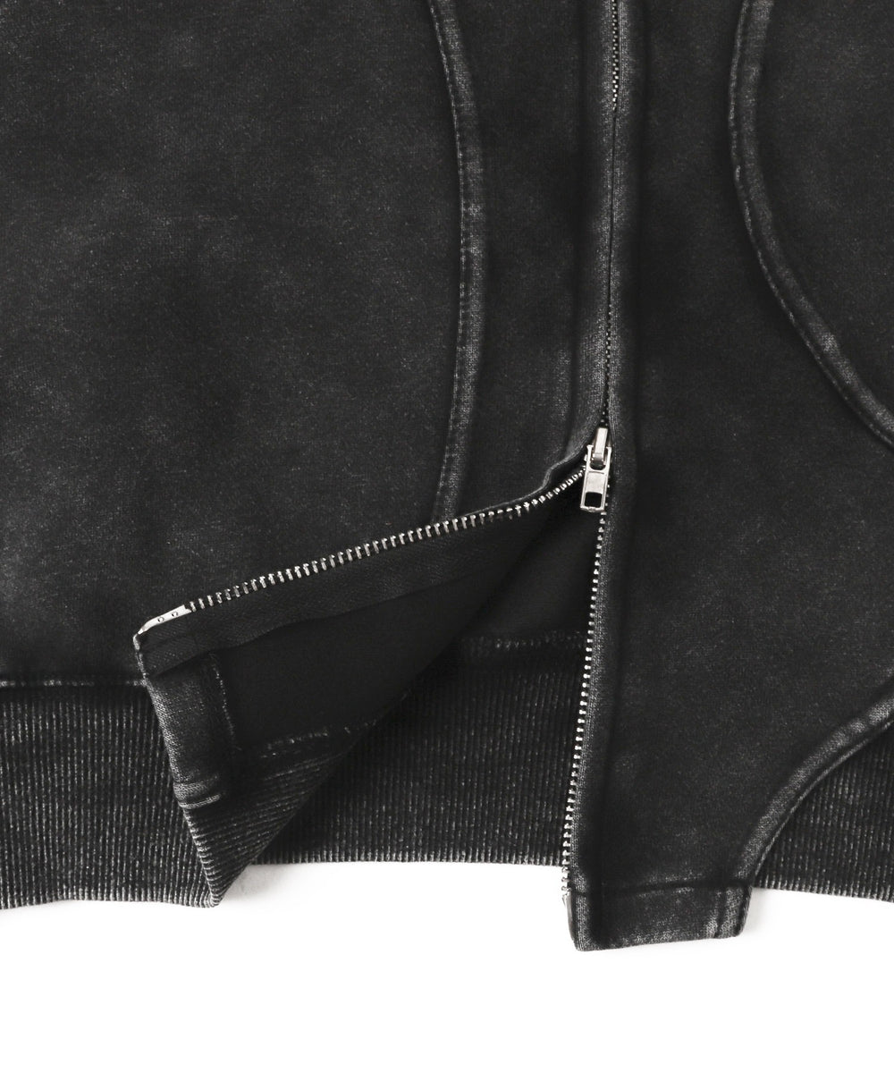 Y2KクロップドZIPパーカー