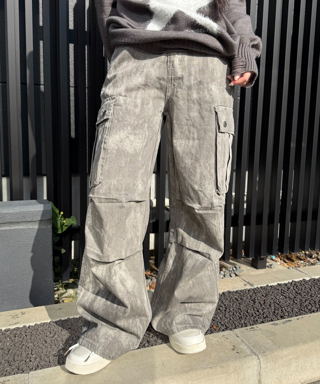 ブリーチカーゴパンツ/グレー モデル：160㎝ S着用