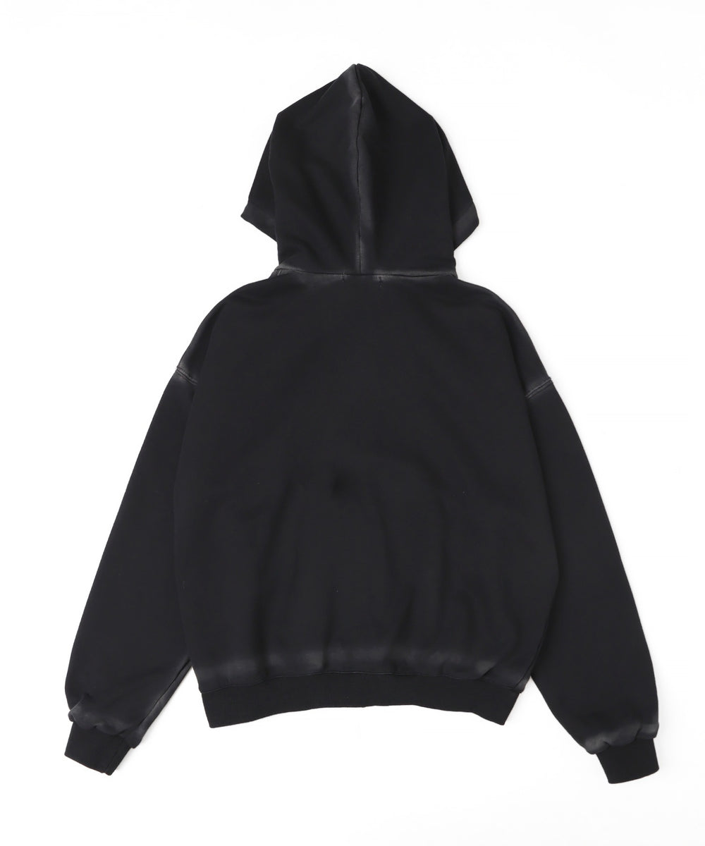 ブラシ加工ダブルZIPビッグパーカー