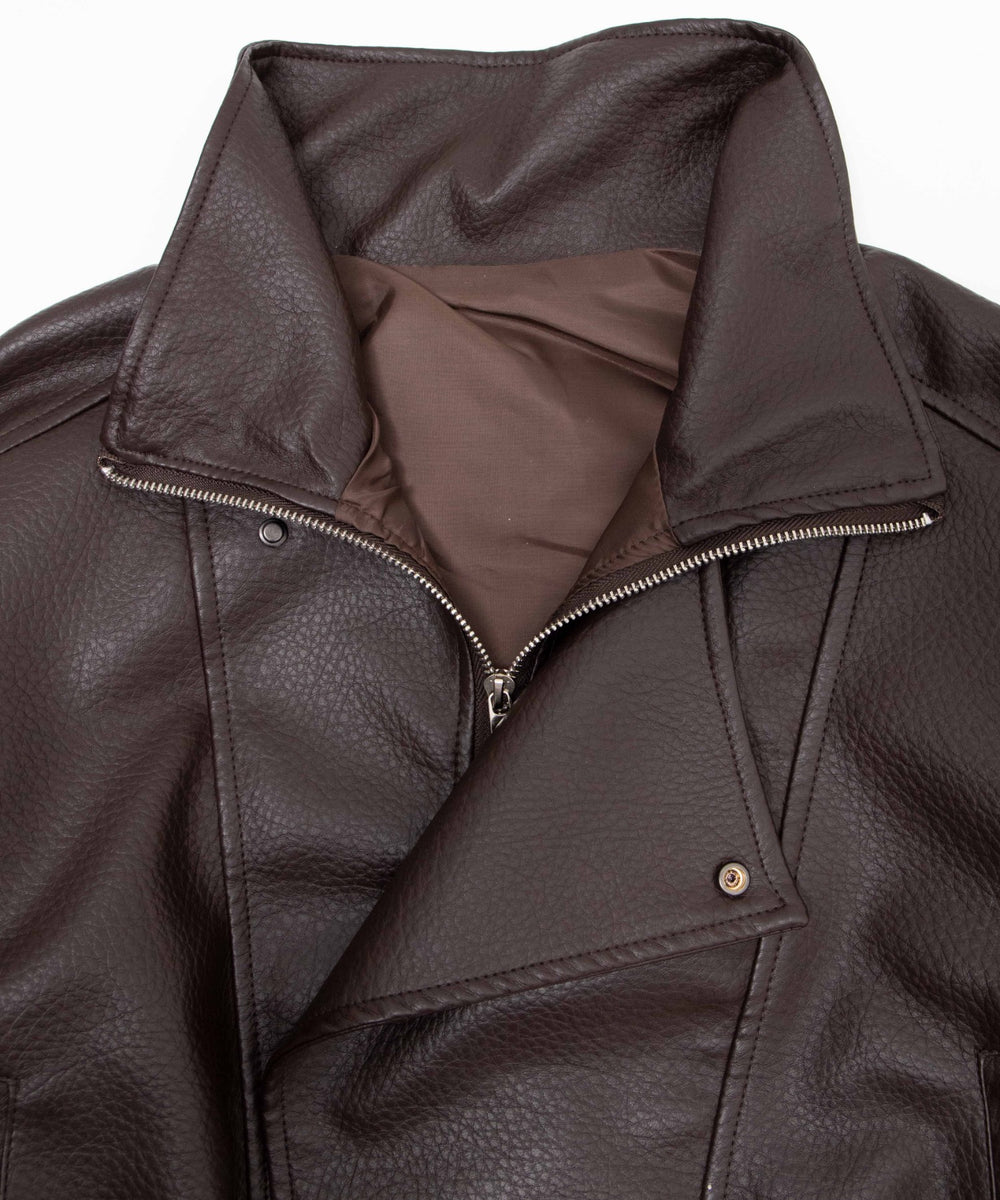 スタンドカラーライダースジャケット