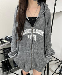 シティロゴニットジップパーカー