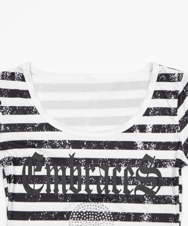 ラインストーンスカルTシャツ