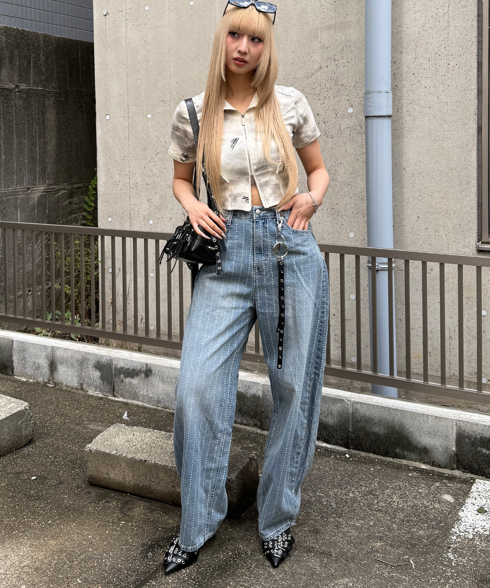 デニム中濃 モデル:168cm L着用