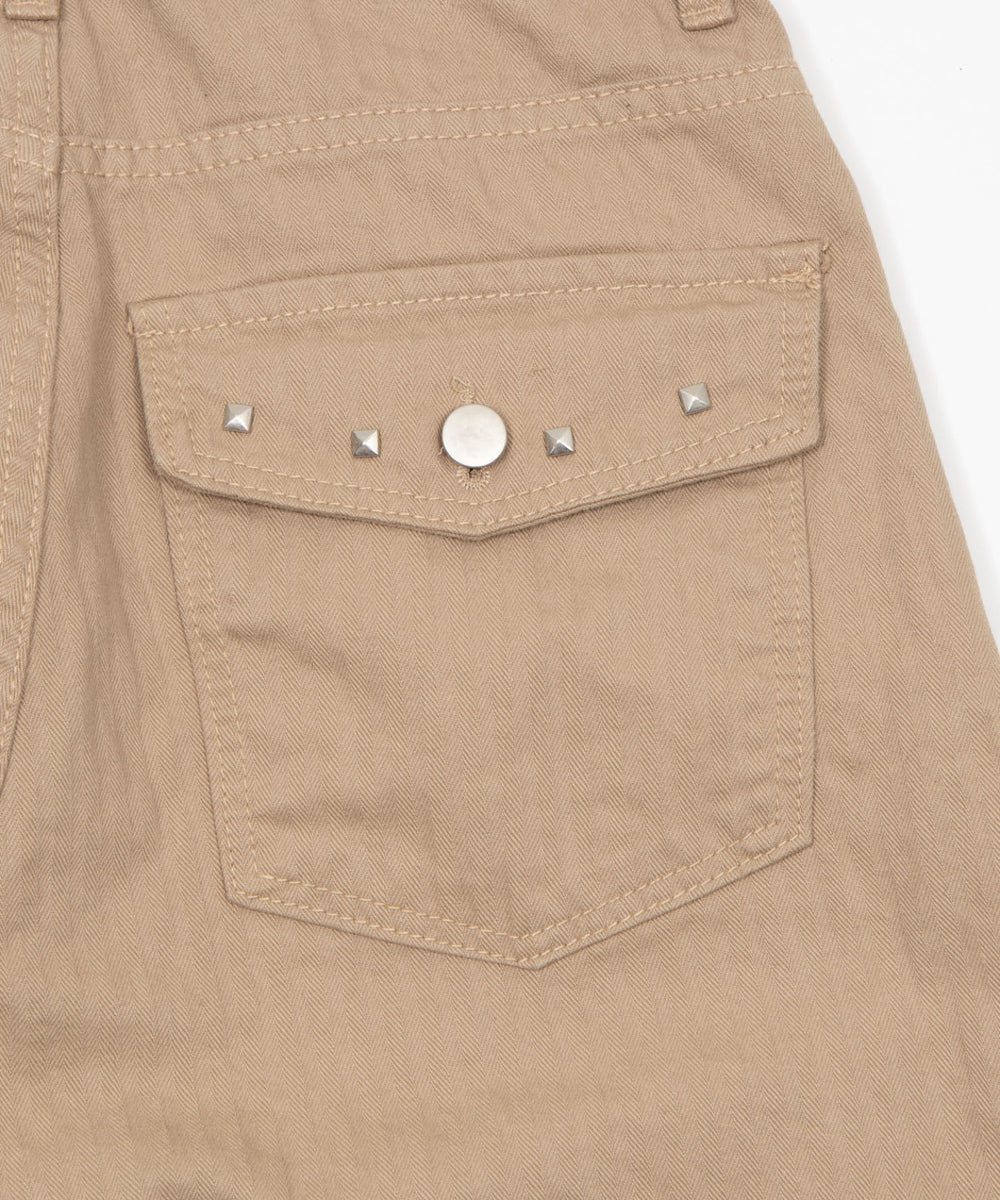 フラップスタッズヘリンボーンパンツ