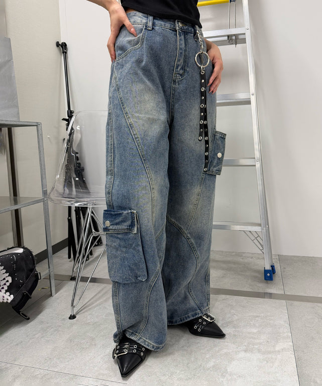 デニム中濃 モデル:168cm L着用
